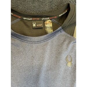 Spyder Shirt Mens Adult XLarge Blue Lightweight Long Sleeve Active Logo Athletic